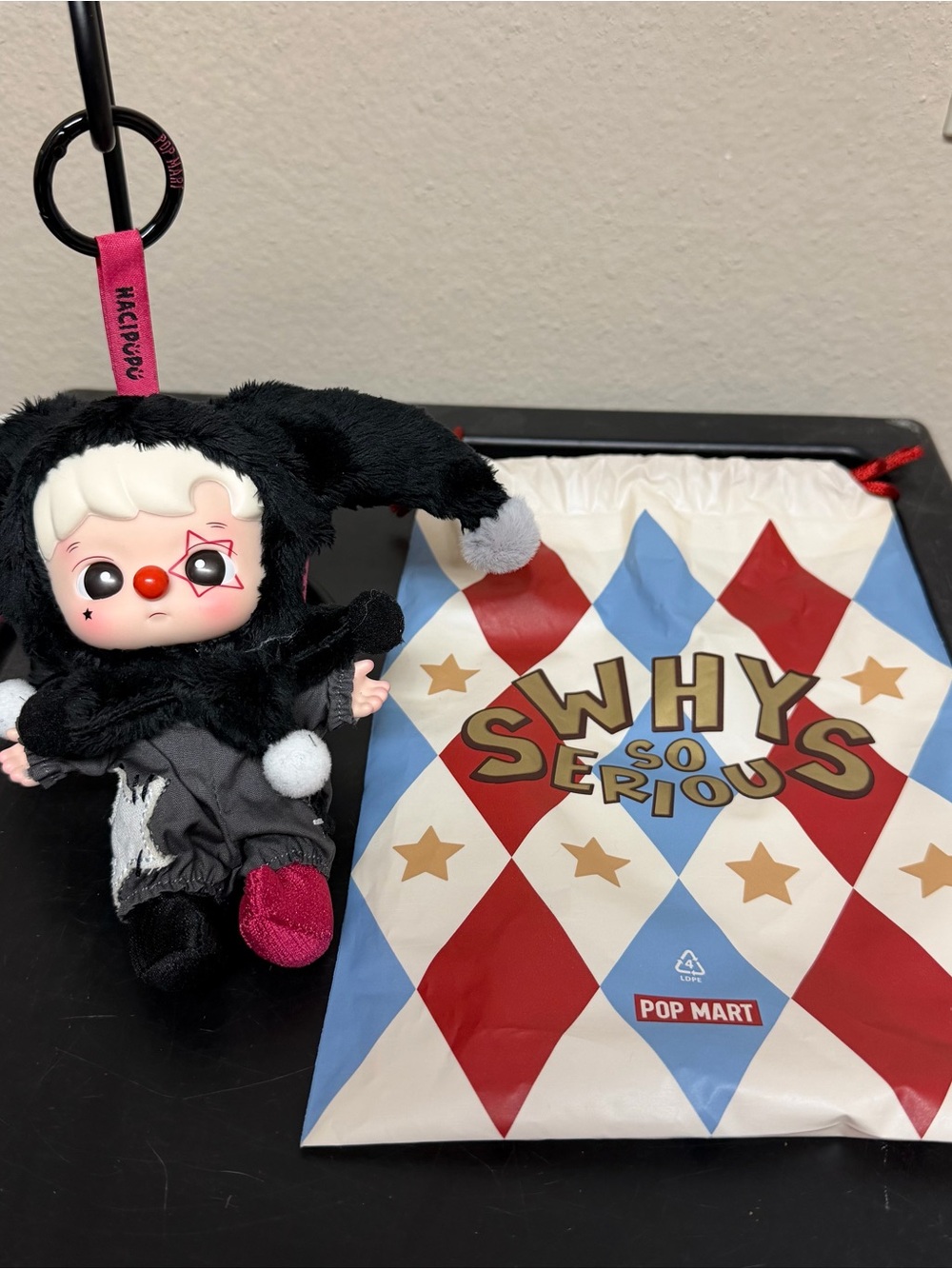 Pop Mart Why So Serious Plush Pendant Hacipupu Shadow Joker